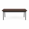 Lesro Newport Coffee Table Metal Frame 20x40in High Pressure Laminate Top, Charcoal, Cocoa Walnut top NP0840